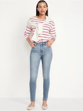 Old Navy High Rise WOW Super Skinny Jeans Light Wash size 8 NWOT